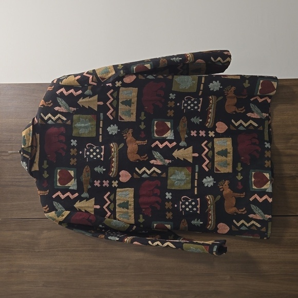 Vintage Moose/Bear/Canoe Outdoors Nature Jacket-Size Large (Vintage 11/12) - Picture 13 of 16